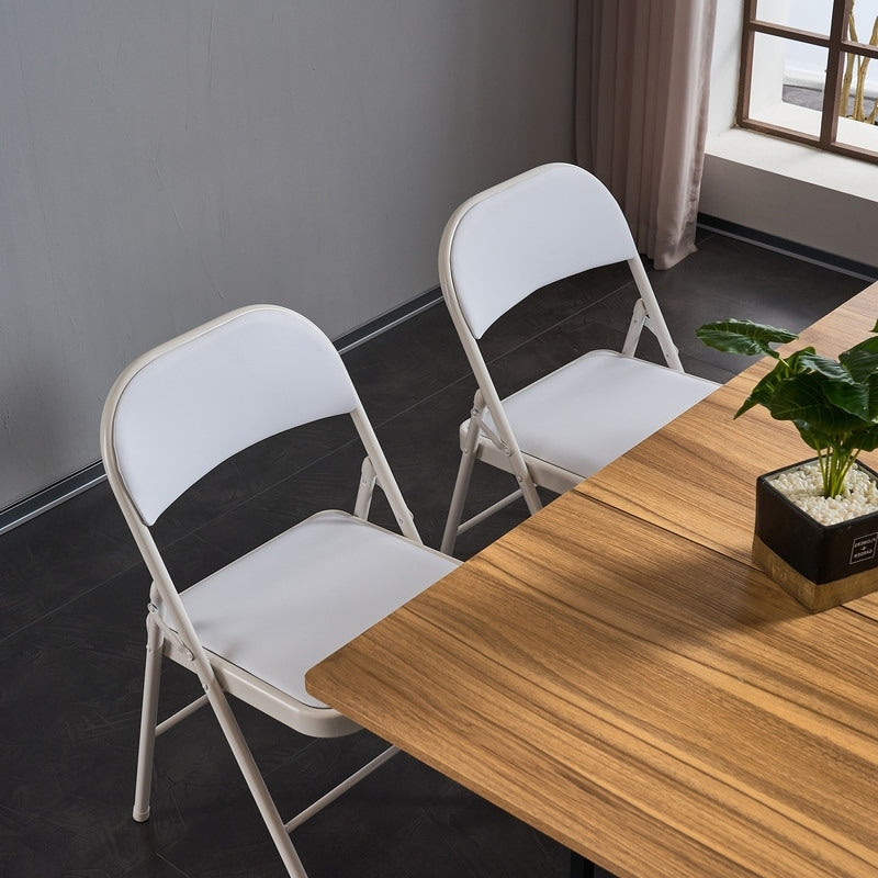 Elegant Foldable Iron & PVC Chairs for Convention & Exhibition White