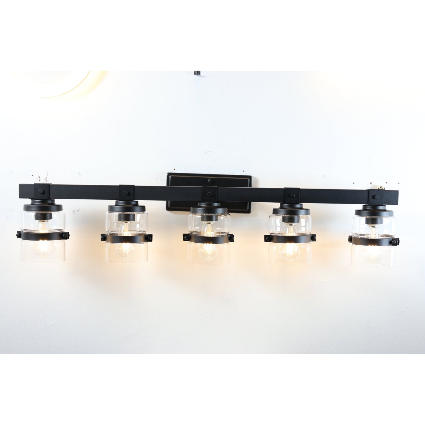 ExBrite Farmhouse 3-lights Bathroom Dimmable Iron Black Vanity Lights Wall Sconces