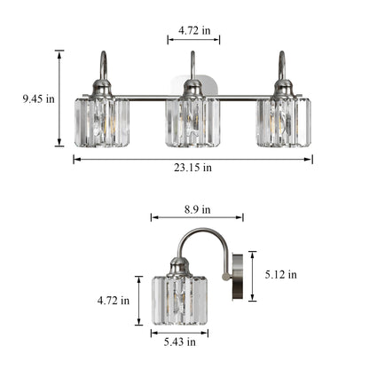 ExBrite Modern Rose Gold 1/2/3/4/5-light Bathroom Dimmable Crystal Vanity Lights Wall Sconces