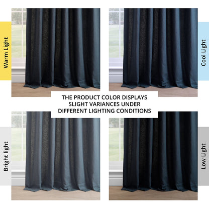 Exclusive Fabrics French Linen Room Darkening Curtains Panel - Elegant luxurious Drapes (1 Panel)