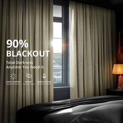 Exclusive Fabrics Signature Extra Wide Blackout Velvet Curtains (1 Panel) - Luxurious Blackout Drapes