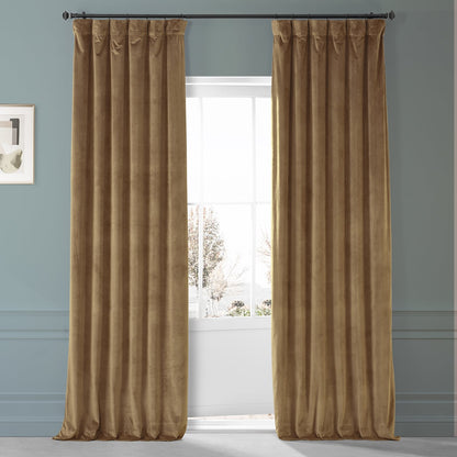 Exclusive Fabrics Signature Plush Velvet Hotel Blackout Curtains (1 Panel) - Luxury Soft Drapery for Light Control & Elegance