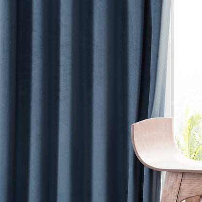 Exclusive Fabrics Signature Plush Velvet Hotel Blackout Curtains (1 Panel) - Luxury Soft Drapery for Light Control & Elegance