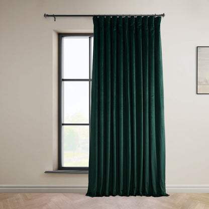 Exclusive Fabrics Signature Plush Velvet Hotel Blackout Curtains (1 Panel) - Luxury Soft Drapery for Light Control & Elegance