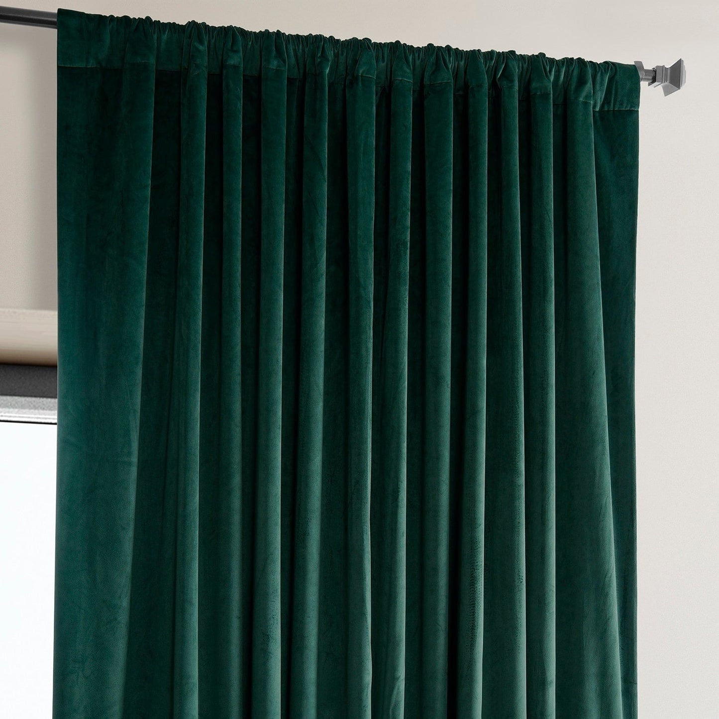 Exclusive Fabrics Signature Plush Velvet Hotel Blackout Curtains (1 Panel) - Luxury Soft Drapery for Light Control & Elegance