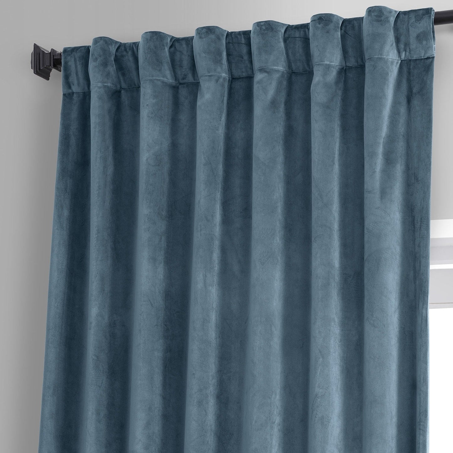 Exclusive Fabrics Signature Plush Velvet Hotel Blackout Curtains (1 Panel) - Luxury Soft Drapery for Light Control & Elegance