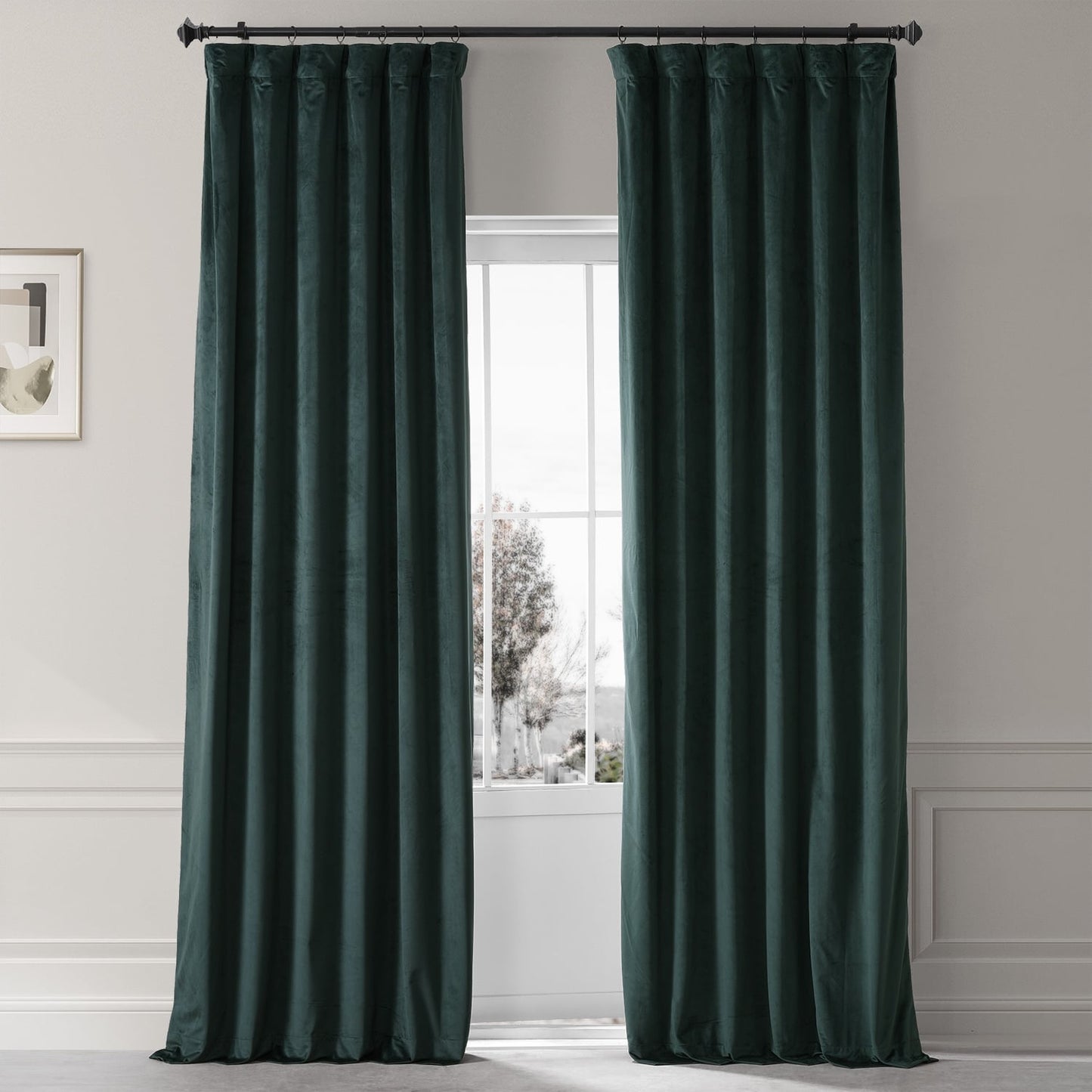 Exclusive Fabrics Signature Plush Velvet Hotel Blackout Curtains (1 Panel) - Luxury Soft Drapery for Light Control & Elegance