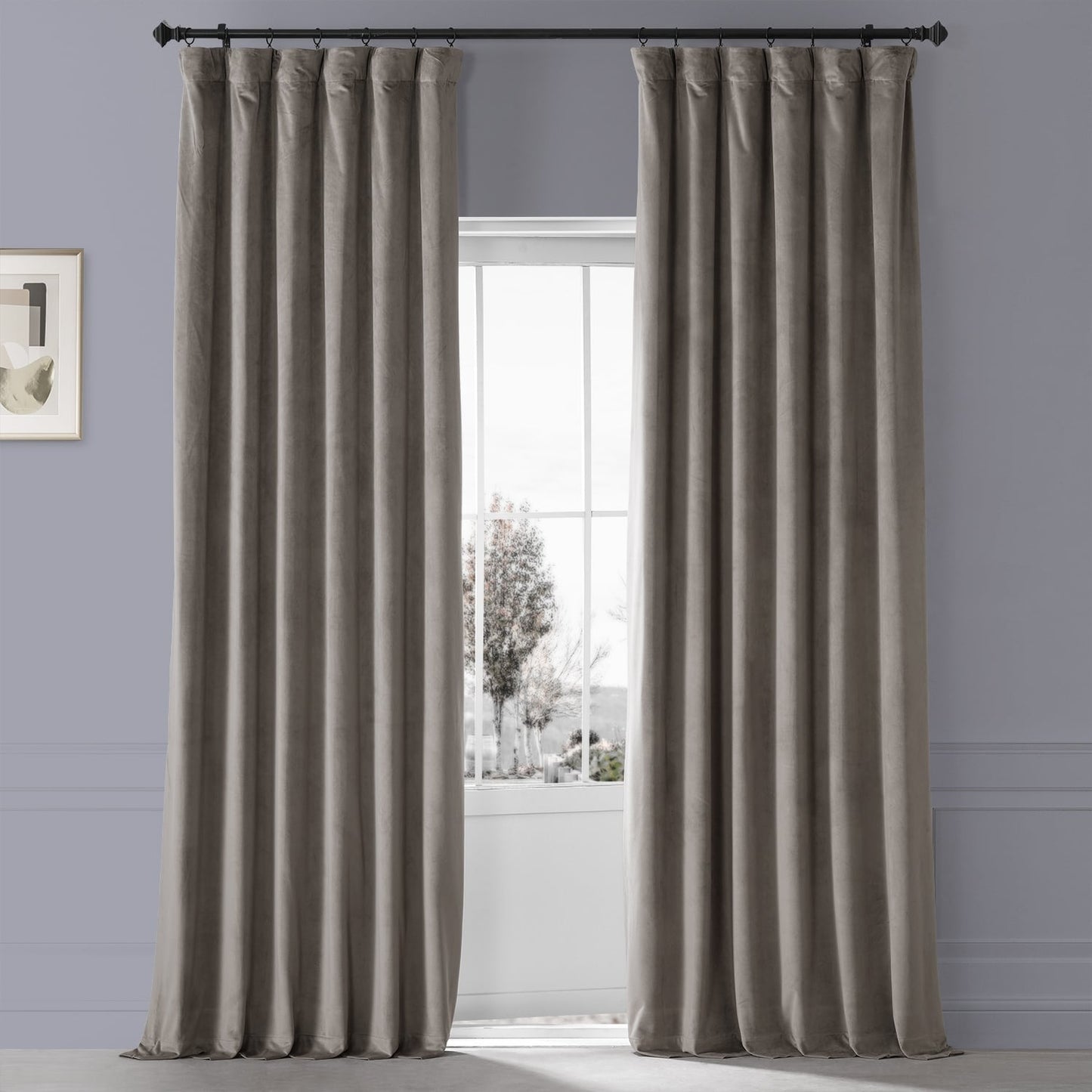 Exclusive Fabrics Signature Plush Velvet Hotel Blackout Curtains (1 Panel) - Luxury Soft Drapery for Light Control & Elegance