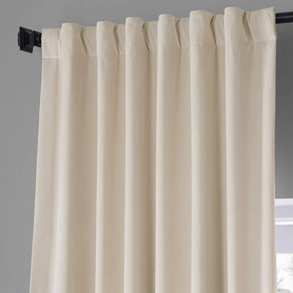 Exclusive Fabrics Signature Plush Velvet Hotel Blackout Curtains (1 Panel) - Luxury Soft Drapery for Light Control & Elegance