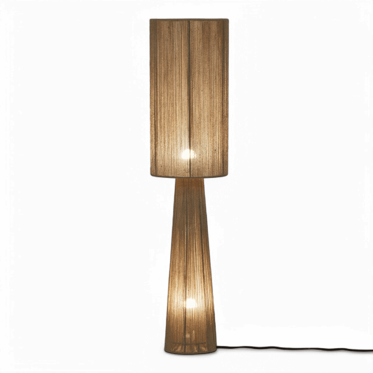 Lampadaire en jute verdoyant