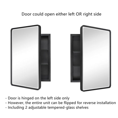 Armoires à pharmacie encastrées en métal de style ferme TEHOME avec miroir