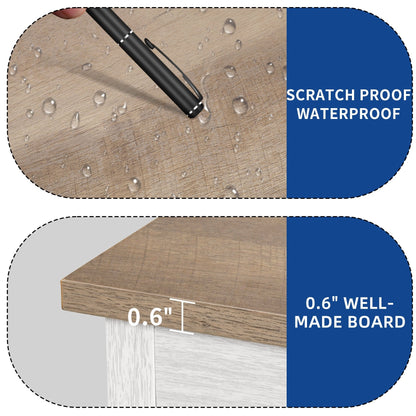 Meuble TV Farmhouse pouvant accueillir jusqu'à 65 téléviseurs avec portes et étagères ouvertes Console multimédia Prise de courant