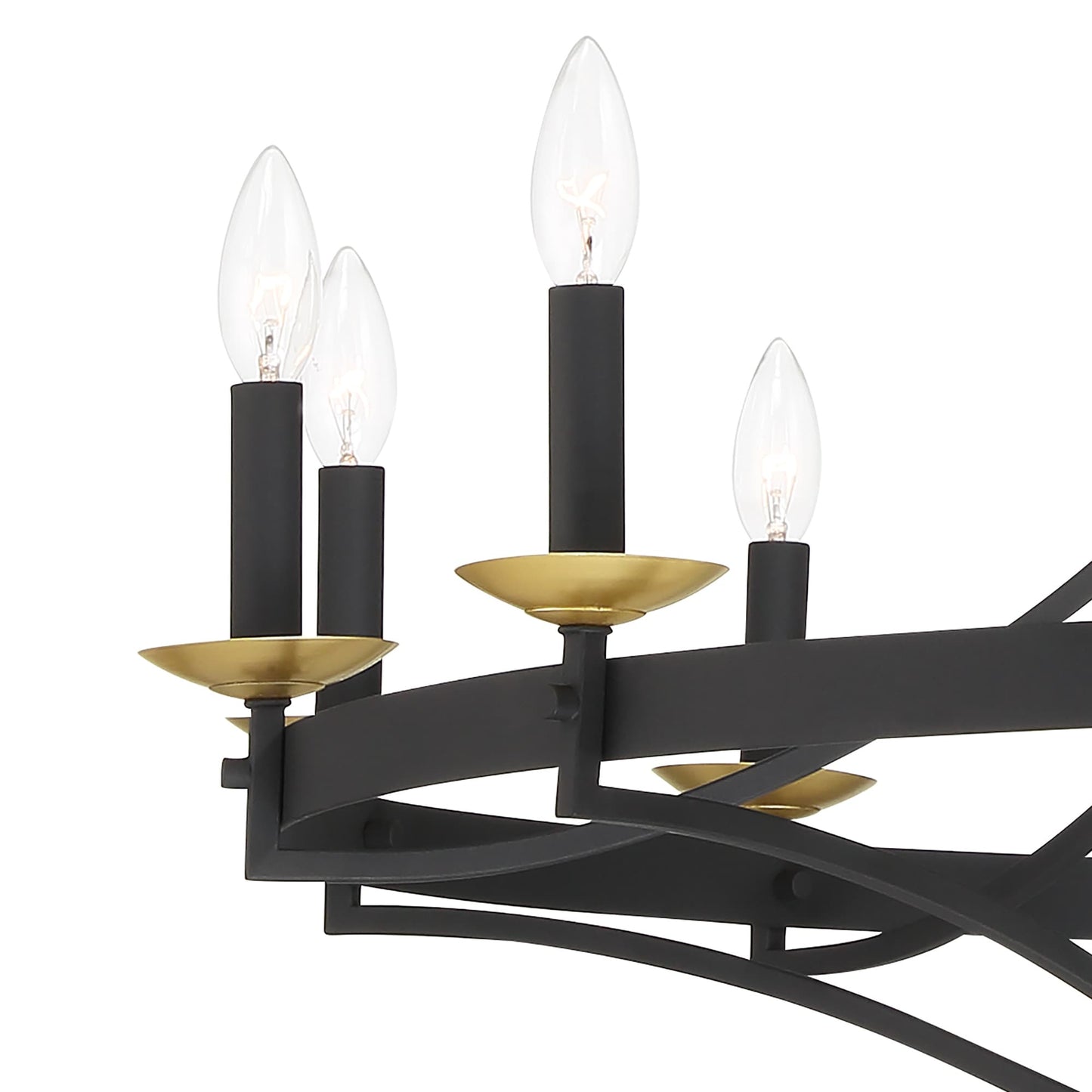 Lustre Empire à 12 lumières de style ferme moderne Fidenza avec roue de chariot et UL - D40'' * H135''