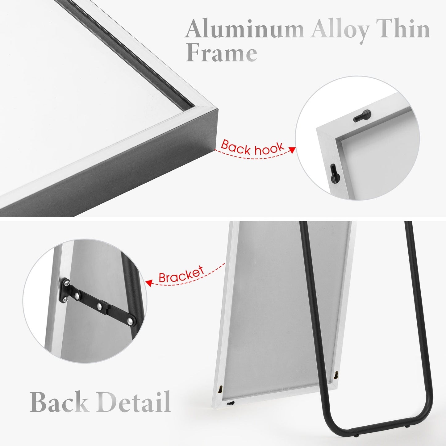 Miroir pleine longueur Grand miroir mural Miroir intégral