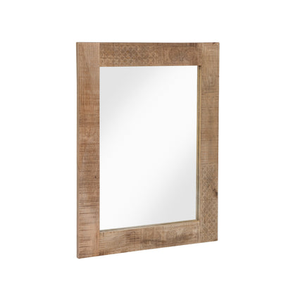Miroir mural rustique en bois massif naturel Carina de Furniture of America
