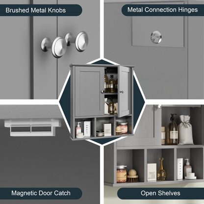 Futzca Bathroom Cabinet Wall Mounted, Storage Cabinet with Doors and Shelves