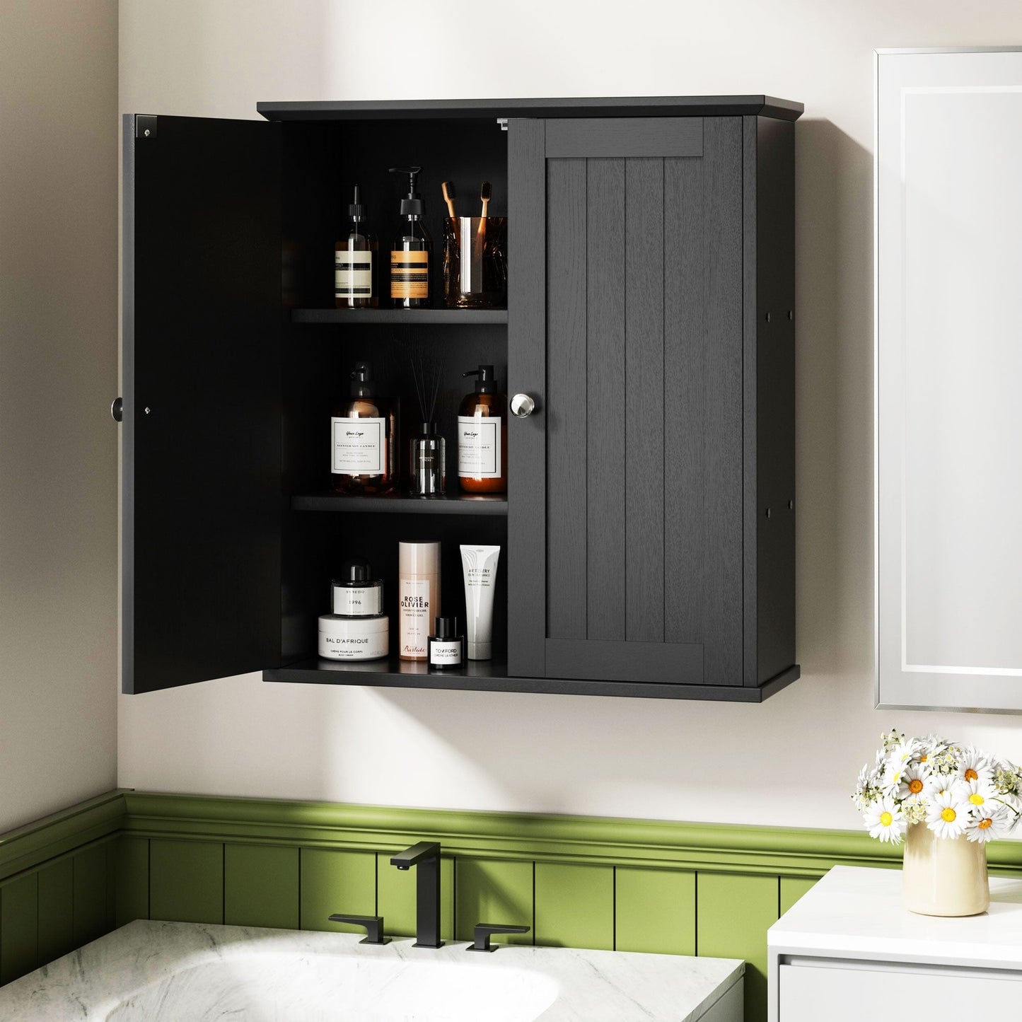Futzca Bathroom Cabinet Wall Mounted, Storage Cabinet with Doors and Shelves