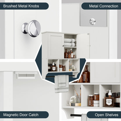 Futzca Bathroom Cabinet Wall Mounted, Storage Cabinet with Doors and Shelves