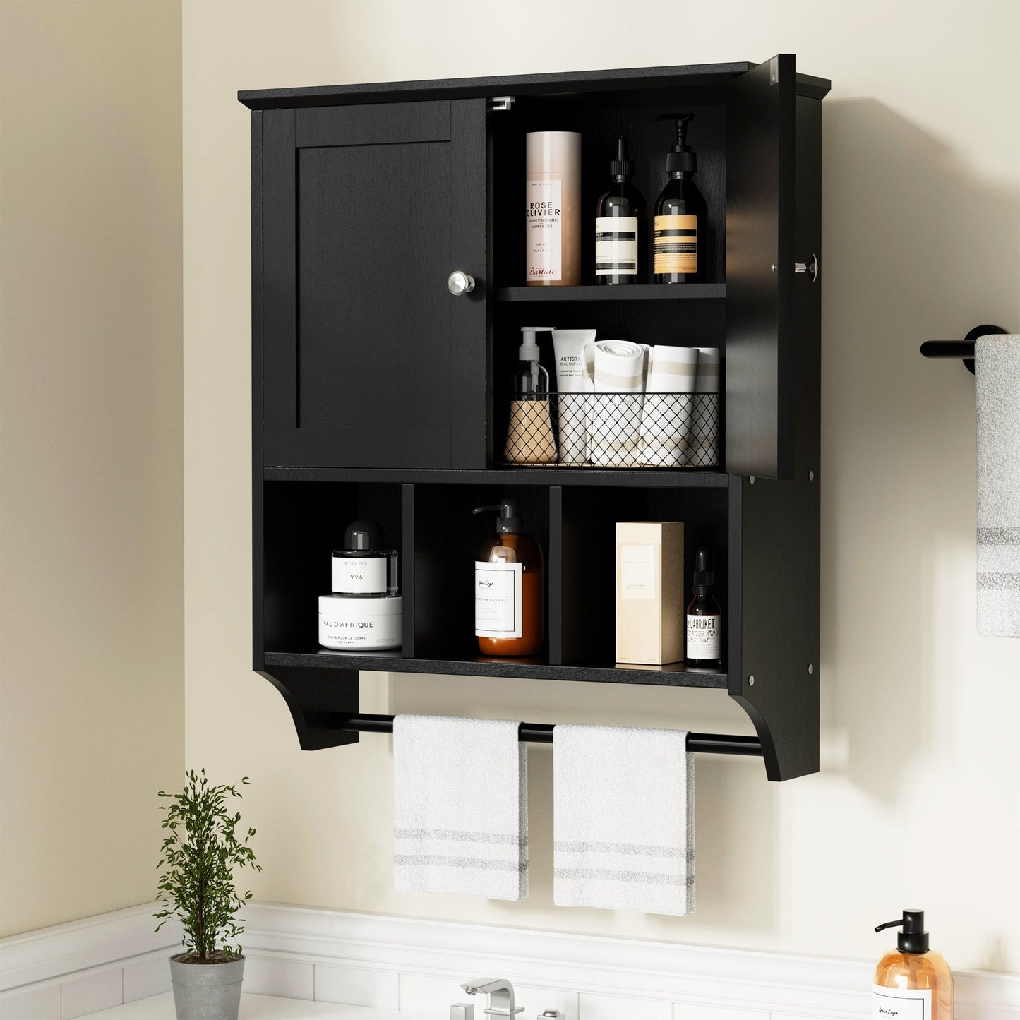 Futzca Bathroom Cabinet Wall Mounted, Storage Cabinet with Doors and Shelves