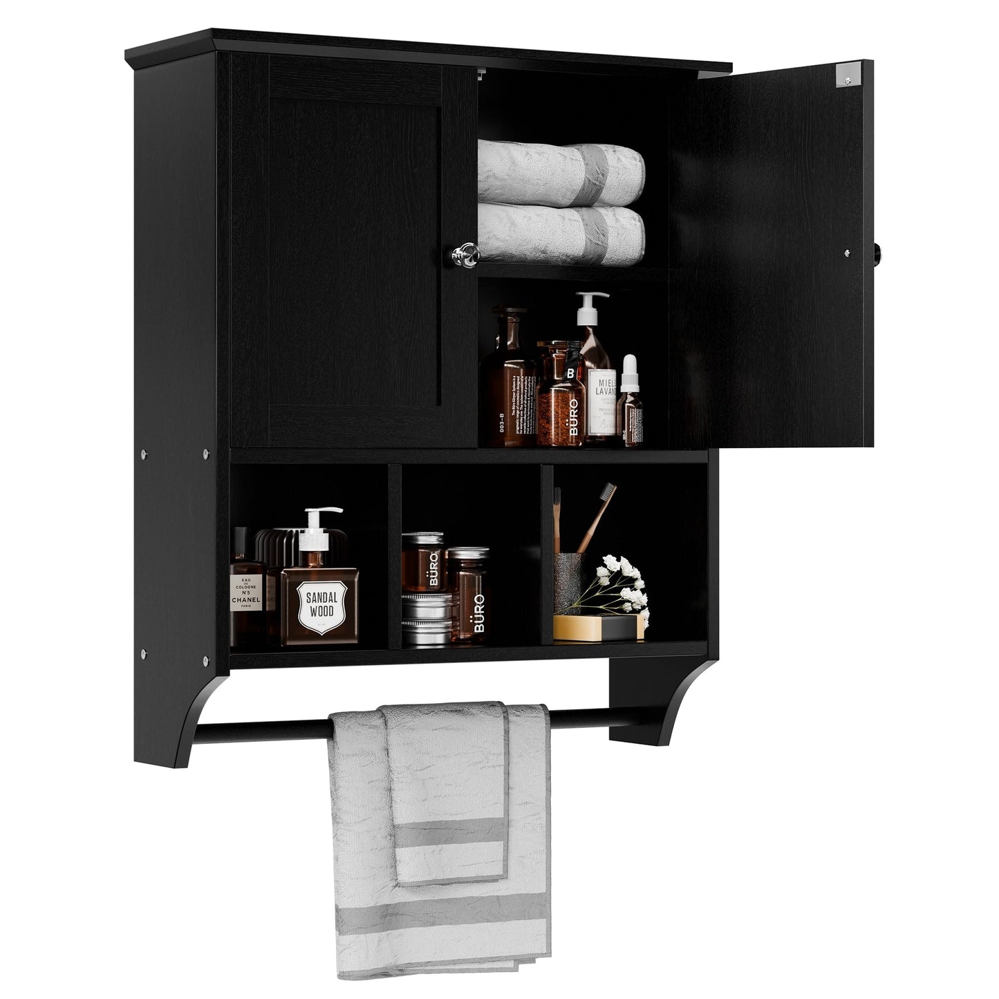 Futzca Bathroom Cabinet Wall Mounted, Storage Cabinet with Doors and Shelves