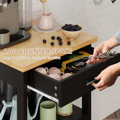 Futzca Kitchen Island Cart with Storage,Rolling Kitchen Island Side Table on Wheels with Worktop, White - N/A