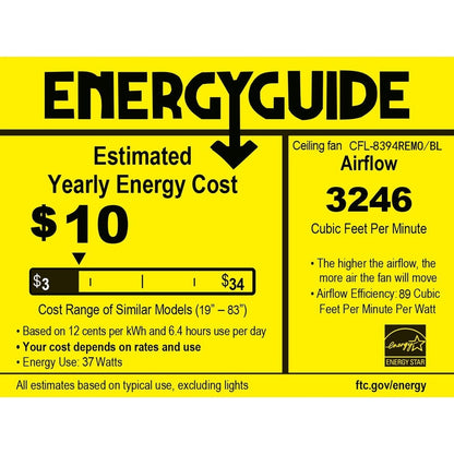 Ventilateur de plafond Garlow noir mat à 5 pales avec lustre en cristal et coupelles en forme de fleurs (télécommande incluse) - 52 pouces de diamètre