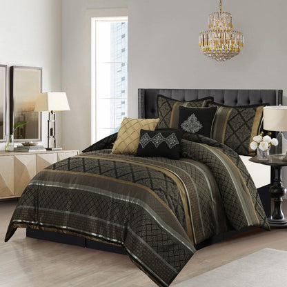 Nanshing Jensen 7 Piece Jacquard Geometric Comforter Set