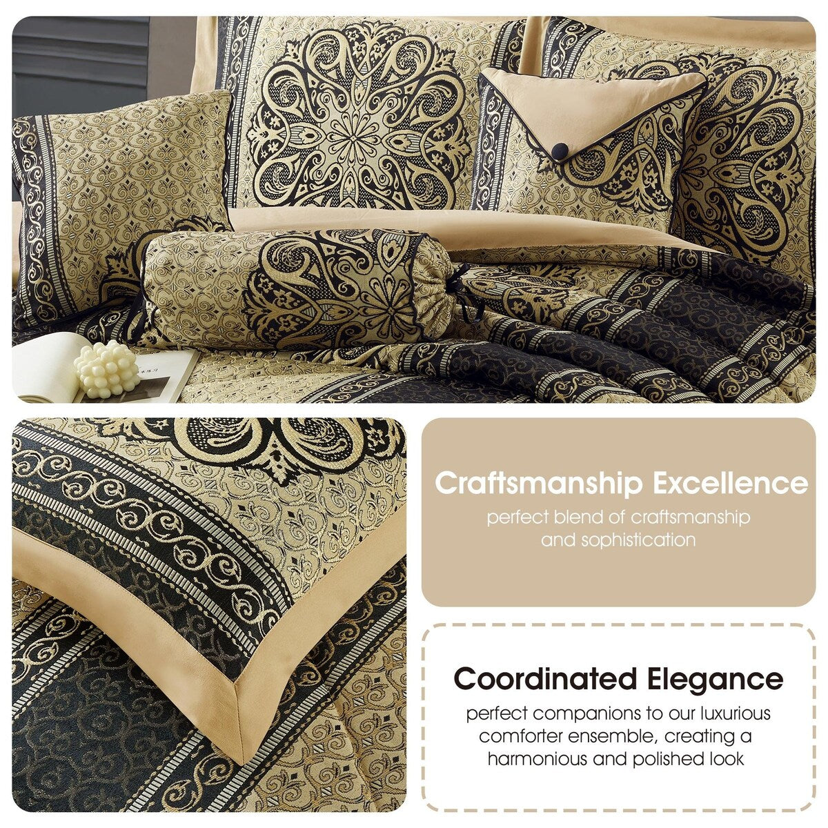 Nanshing Prince 7 Piece Elegant Medallion Comforter Set