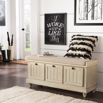 Banc de rangement Granger avec coussin d'assise en lin par iNSPIRE Q Classic