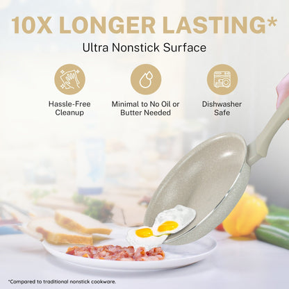 Ensemble de 20 ustensiles de cuisine et de pâtisserie antiadhésifs Granitestone Desert Cream