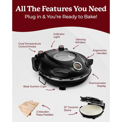 Four à pizza électrique d'intérieur/extérieur Granitestone Piezano avec pierre céramique
