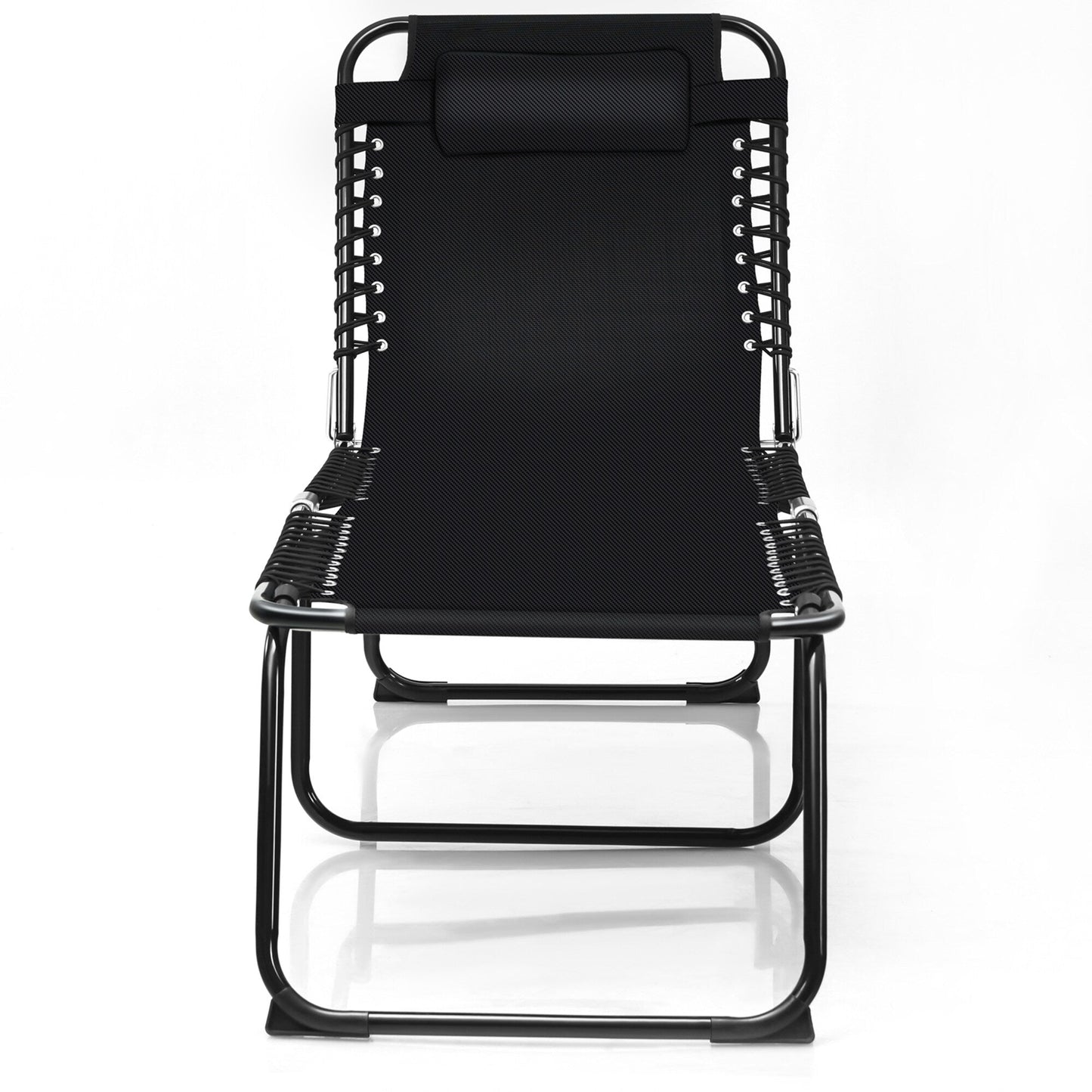 Chaise longue de plage pliante Gymax avec oreiller, 4 niveaux