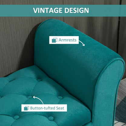 Banc ottoman de rangement capitonné à boutons HOMCOM, banc de lit rembourré avec accoudoirs roulés pour chambre, salon ou couloir