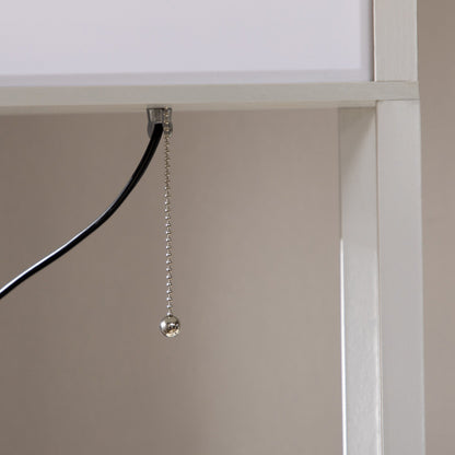 HOMCOM Floor Lamp with Shelves, Dual Light, Modern Tall Standing Lamps, with Fabric Lampshade (Bulb not Included)