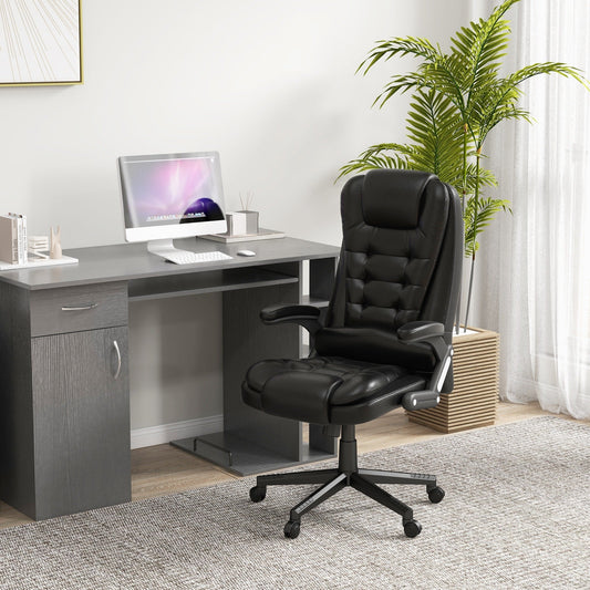 Fauteuil de bureau massant et vibrant HOMCOM à dossier haut avec 6 points de vibration, beige