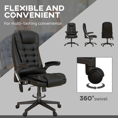 Fauteuil de bureau massant et vibrant HOMCOM à dossier haut avec 6 points de vibration, beige