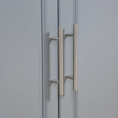 Îlot de cuisine roulant HOMCOM avec rangement, chariot de cuisine portable avec plateau en acier inoxydable, gris - N/A