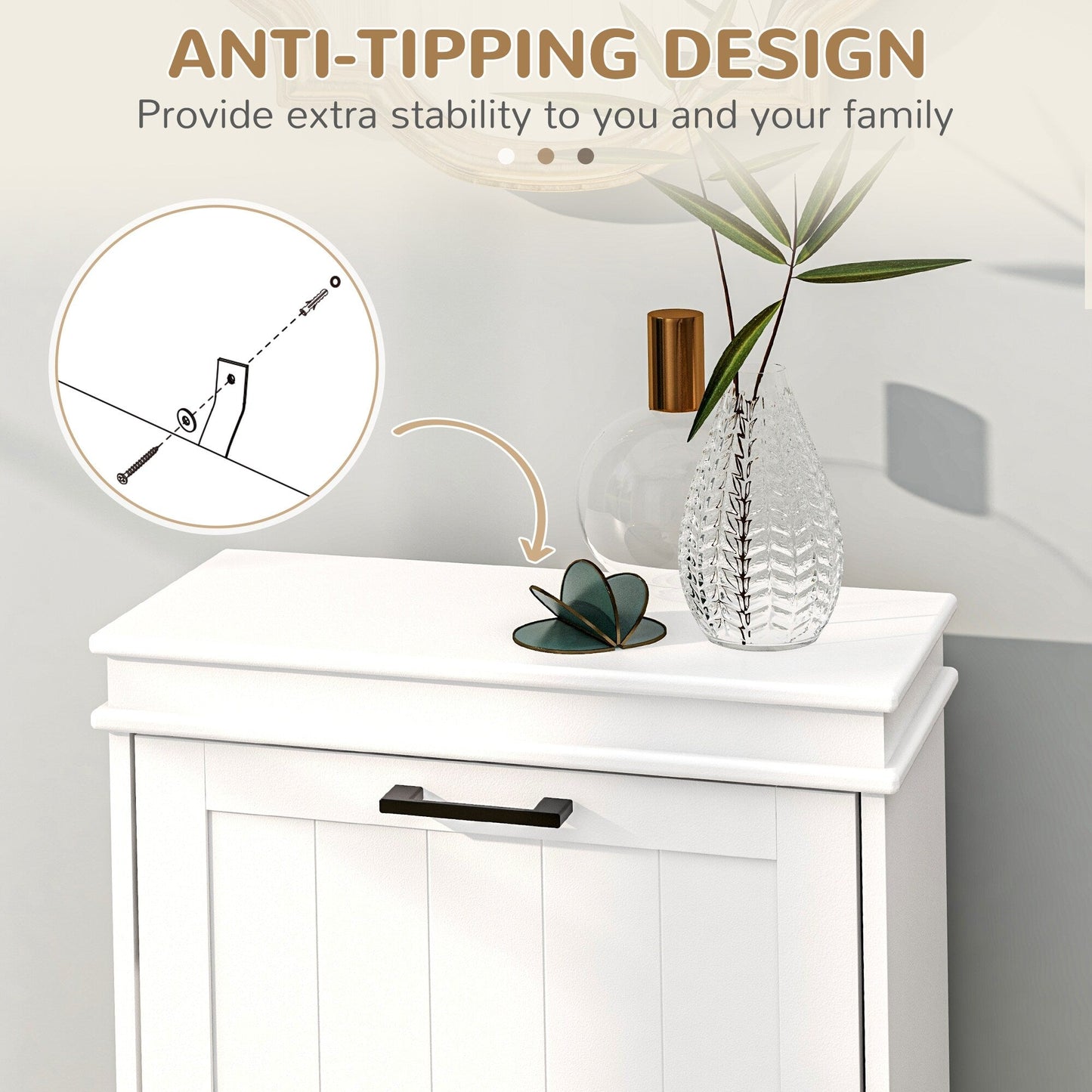 HOMCOM Shoe Cabinet for Entryway, Narrow Shoe Rack Storage Organizer with 2 Flip Drawers and Adjustable Shelves