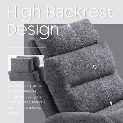 Fauteuil d'appoint HOMYKA avec dossier réglable et pouf de rangement