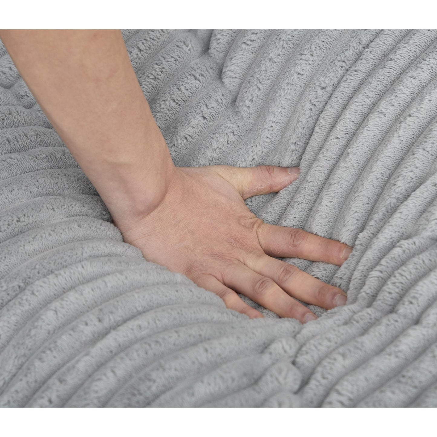 Canapé-lit Harmonia 109 W surdimensionné en velours côtelé, siège profond, double chaise longue avec 4 oreillers