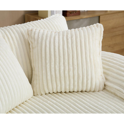 Canapé-lit Harmonia 109 W surdimensionné en velours côtelé, siège profond, double chaise longue avec 4 oreillers