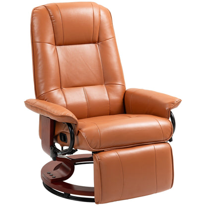 Fauteuil inclinable manuel pivotant et réglable en similicuir HomCom avec repose-pieds confortable et relaxant