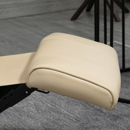 Fauteuil inclinable manuel pivotant et réglable en similicuir HomCom avec repose-pieds confortable et relaxant