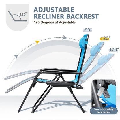 Homall Patio Zero Gravity Chair Lawn Lounge Chair with Pillow Set of 2