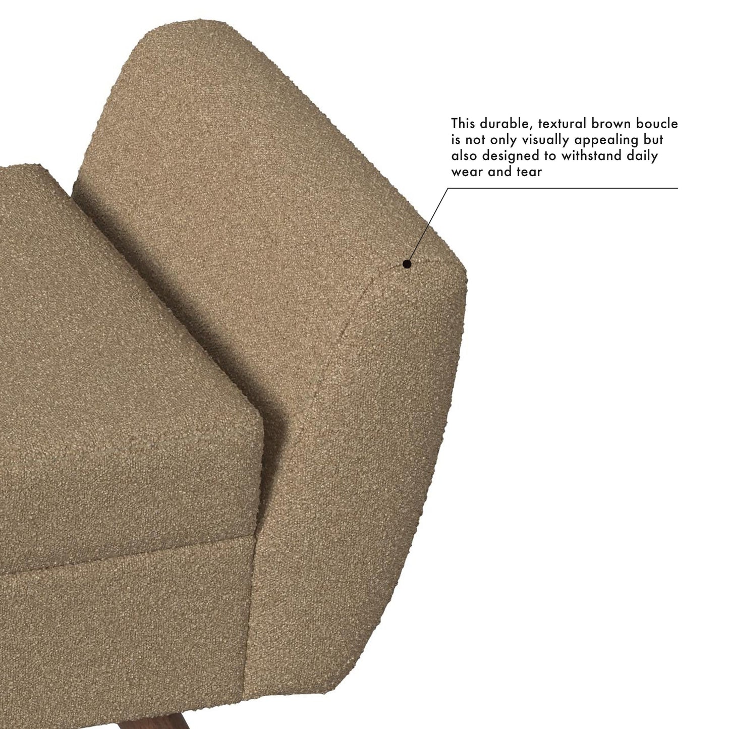 Banc de rangement moderne Sherpa avec pieds en bois HomePop