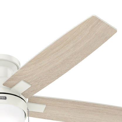 Ventilateur de plafond à profil bas Hunter 52 Anisten avec éclairage LED et chaînette - Moderne, contemporain, transitionnel