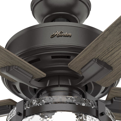 Ventilateur de plafond intérieur/extérieur Hunter 52 Canyon Ridge, éclairage LED, télécommande portative - Style campagnard, rustique, industriel