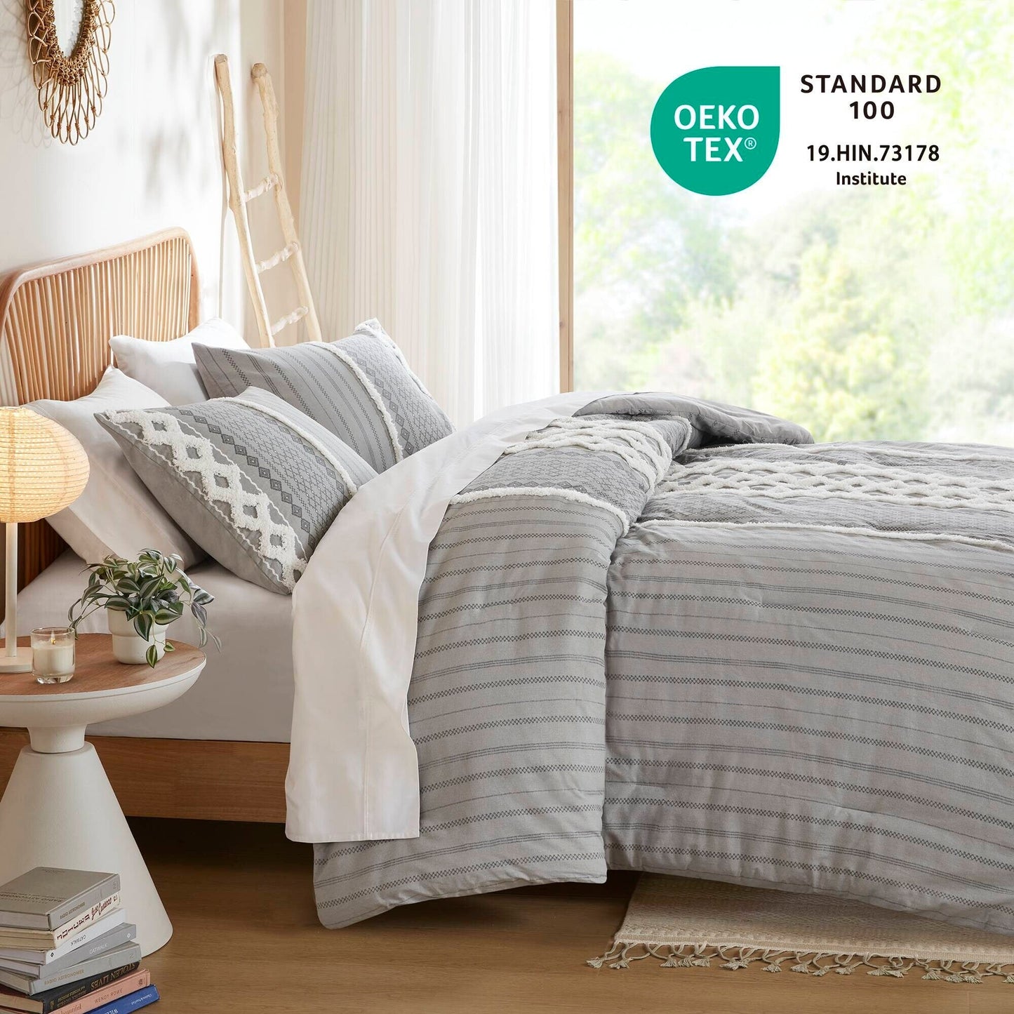 INK+IVY Imani Cotton Printed Comforter Set with Chenille