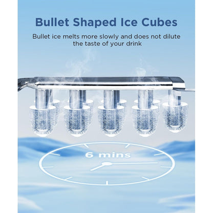 Ice Makers Countertop, Portable Ice Maker Machine with Handle, Self-Cleaning Ice Maker, for Home/Office/Kitchen