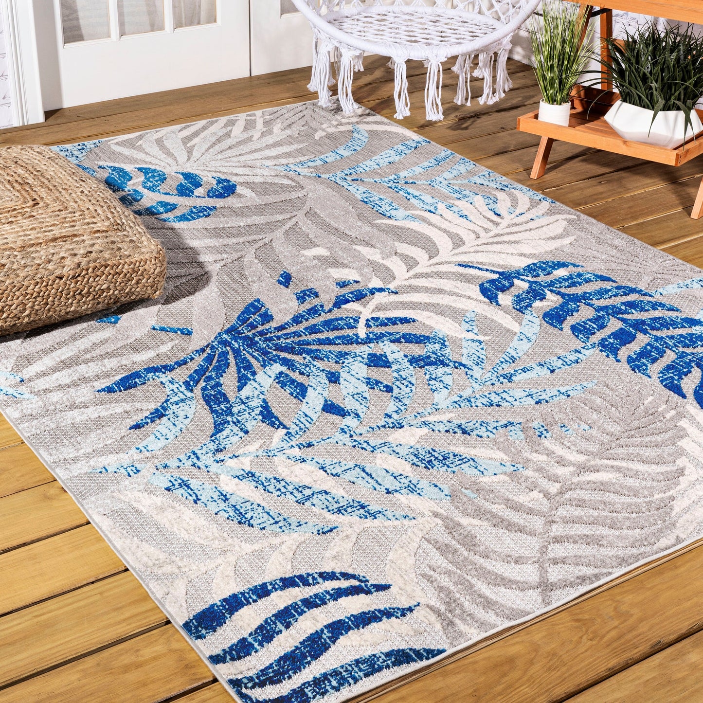 JONATHAN Y Aydin Palm Leaves Indoor/Outdoor Area Rug